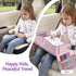 Kids Travel Tray Car Seat Lap Desk Portable Car Desk Organiser for Car & Airplane Pink