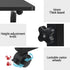 Adjustable Mobile Laptop Desk Rolling Bedside Table with Wheels Black