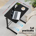 Artiss Adjustable Mobile Laptop Desk Rolling Bedside Table with Wheels Black