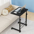 Adjustable Mobile Laptop Desk Rolling Bedside Table with Wheels Black