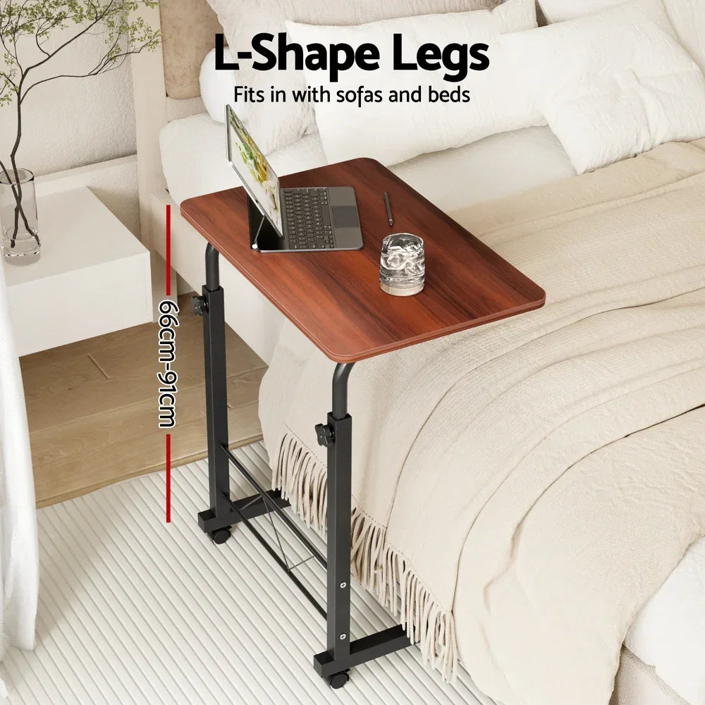 Mobile Laptop Desk Adjustable Height Stand Table Sofa Bed Dark Wood