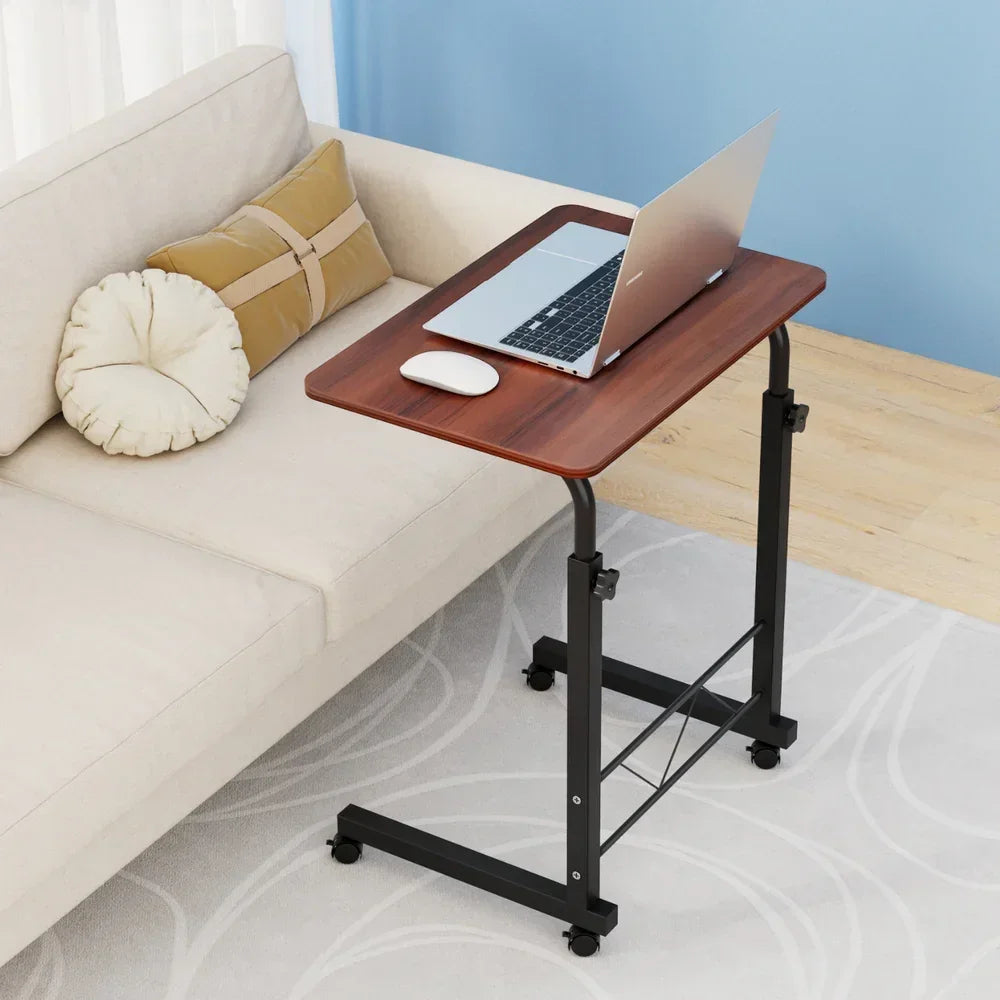 Artiss Mobile Laptop Desk Adjustable Height Stand Table Sofa Bed Dark Wood