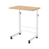 Artiss Adjustable Mobile Laptop Desk Rolling Bedside Table with Wheels Wood