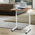 Artiss Adjustable Mobile Laptop Desk Rolling Bedside Table with Wheels Wood