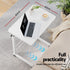 Adjustable Mobile Laptop Desk Rolling Computer Table White