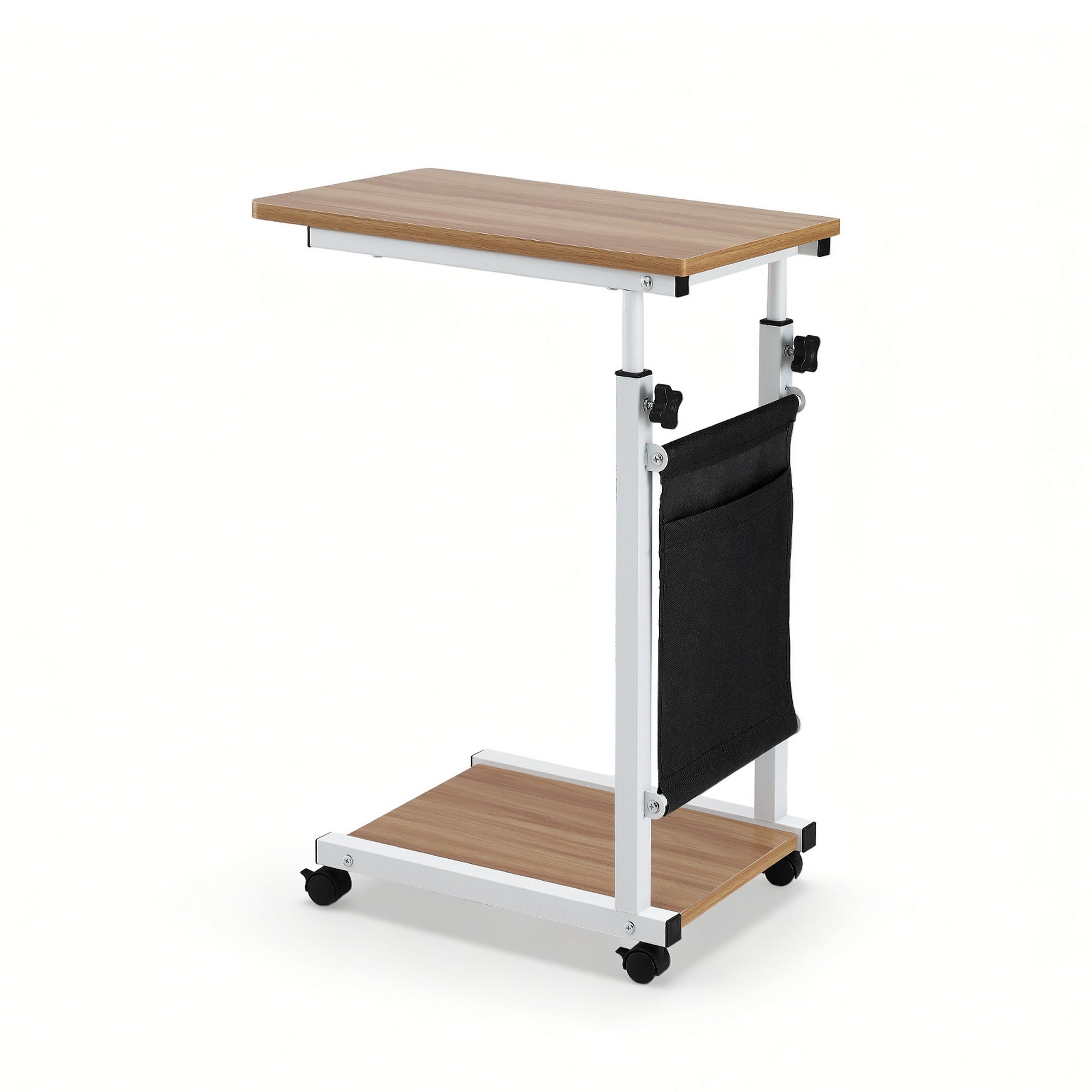 Laptop Desk Height Adjustable Mobile Workstation Computer Desks 48CM Oak