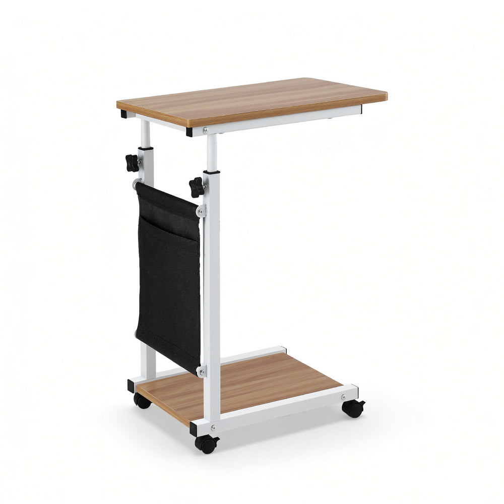 Laptop Desk Height Adjustable Mobile Workstation Computer Desks 48CM Oak