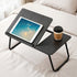 Artiss Foldable Laptop Bed Table, Adjustable Tilt Lap Desk with Cup Holder Black