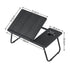 Artiss Foldable Laptop Bed Table, Adjustable Tilt Lap Desk with Cup Holder Black