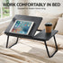 Artiss Foldable Laptop Bed Table, Adjustable Tilt Lap Desk with Cup Holder Black