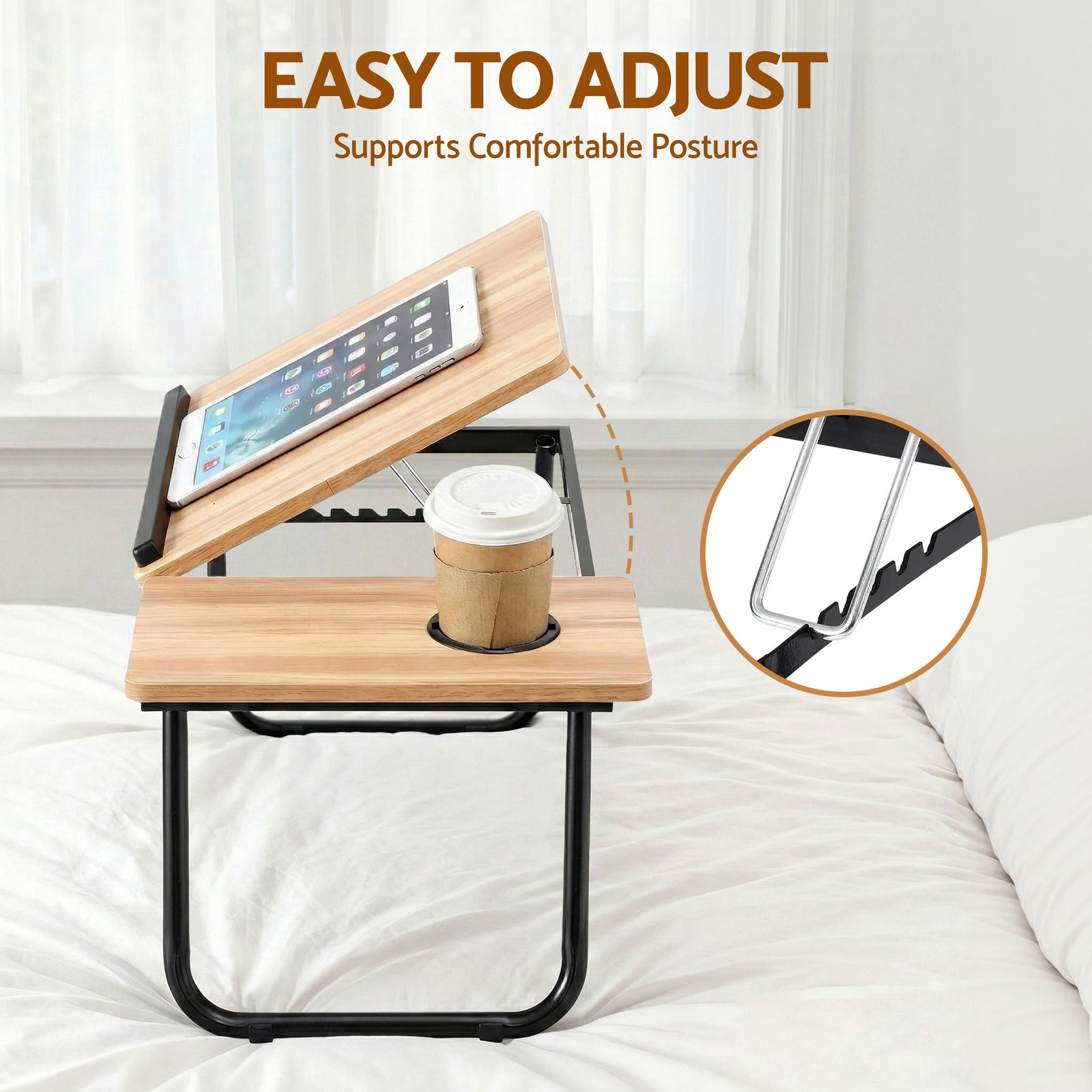 Laptop Desk Bed Table Foldable Portable Desktop Oak