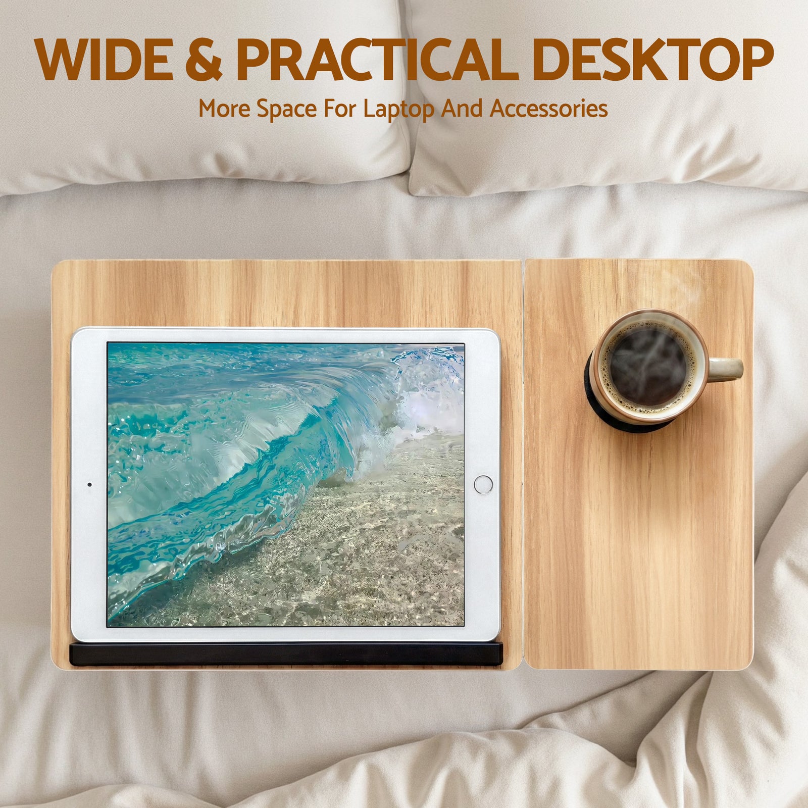 Laptop Desk Bed Table Foldable Portable Desktop Oak