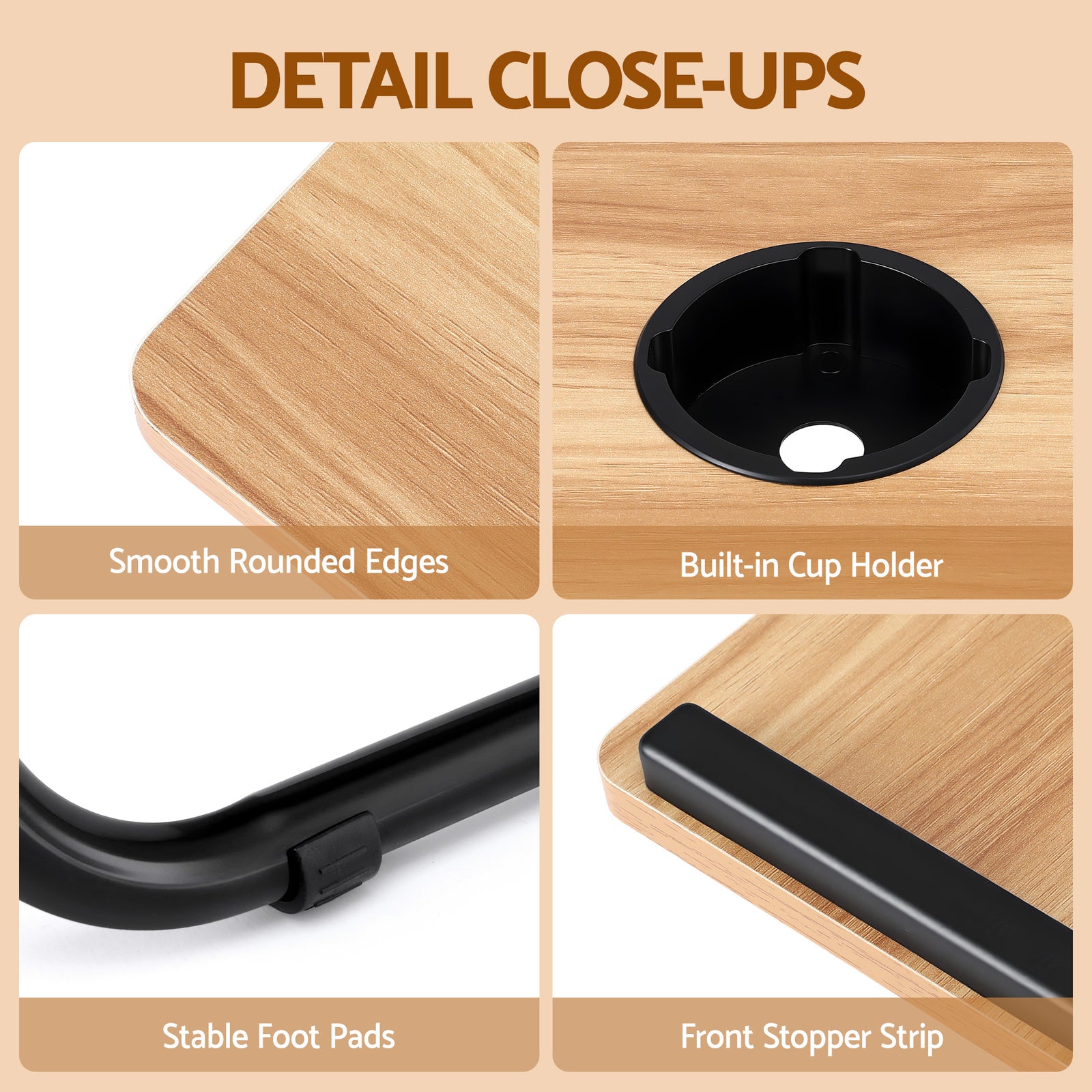 Laptop Desk Bed Table Foldable Portable Desktop Oak