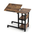 Adjustable Laptop Desk – Tiltable C‑Shape Table, Wheels, 80cm, Rustic Brown