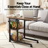 Adjustable Laptop Desk – Tiltable C‑Shape Table, Wheels, 80cm, Rustic Brown