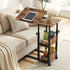 Adjustable Laptop Desk – Tiltable C‑Shape Table, Wheels, 80cm, Rustic Brown