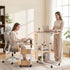 Artiss 3 Tier Adjustable Laptop Desk Tiltable Mobile Side Table Wheels Oak