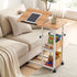 Artiss 3 Tier Adjustable Laptop Desk Tiltable Mobile Side Table Wheels Oak