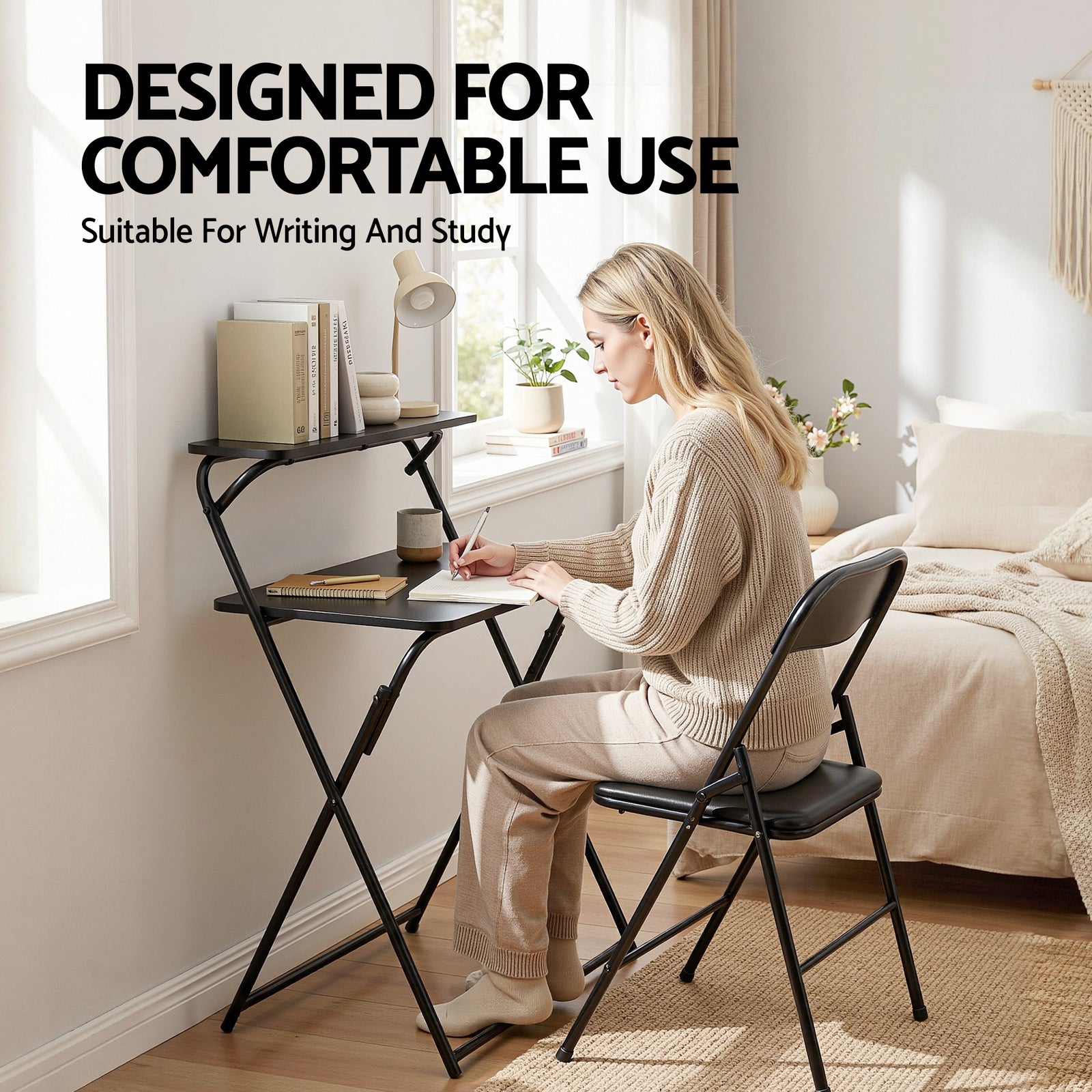 Laptop Desk Foldable Study Desk Home Office Black