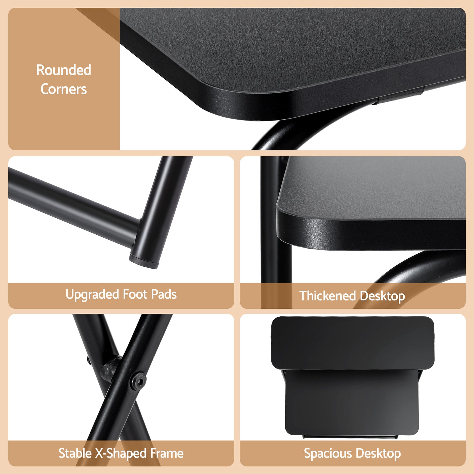 Laptop Desk Foldable Study Desk Home Office Black