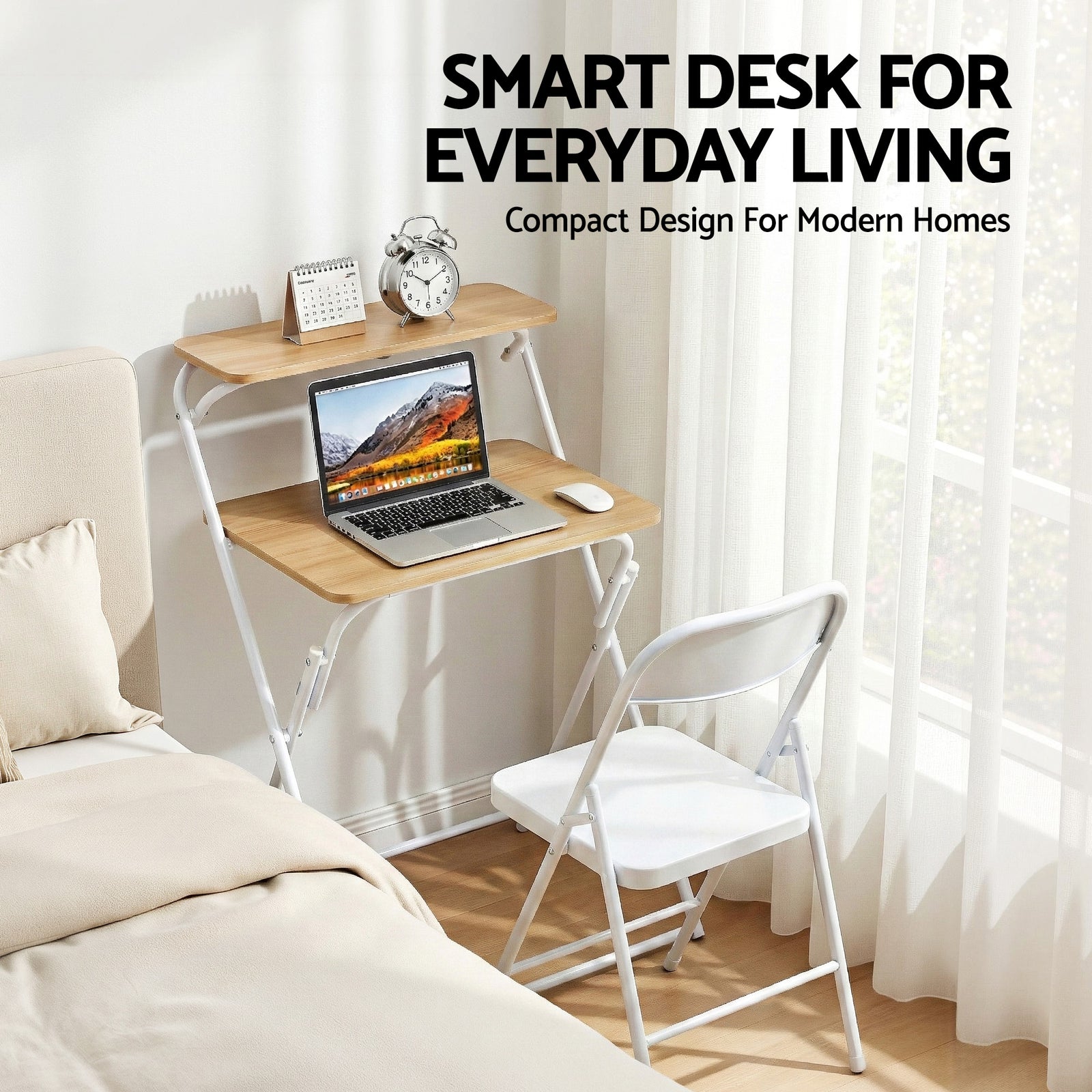 Laptop Desk Foldable Study Desk Home Office Oak