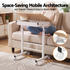 Artiss Adjustable Laptop Desk 60x40cm, Mobile Bedside Table with Storage, Wood