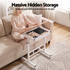 Artiss Adjustable Laptop Desk 60x40cm, Mobile Bedside Table with Storage, Wood