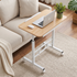 Artiss Adjustable Laptop Desk 60x40cm, Mobile Bedside Table with Storage, Wood