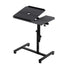 Artiss Mobile Laptop Desk with USB Cooler Adjustable Rolling Table Black Stand