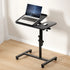 Artiss Mobile Laptop Desk with USB Cooler Adjustable Rolling Table Black Stand