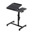 Mobile Laptop Desk Adjustable Standing Rolling Table Black Workstation