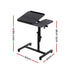 Mobile Laptop Desk Adjustable Standing Rolling Table Black Workstation