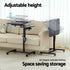 Mobile Laptop Desk Adjustable Standing Rolling Table Black Workstation
