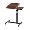 Artiss Mobile Laptop Desk Adjustable Height Rolling Stand Walnut Bed Table