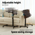 Artiss Mobile Laptop Desk Adjustable Height Rolling Stand Walnut Bed Table