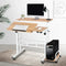 Artiss Mobile Laptop Desk Adjustable Height Twin Table Stand Light Wood Office