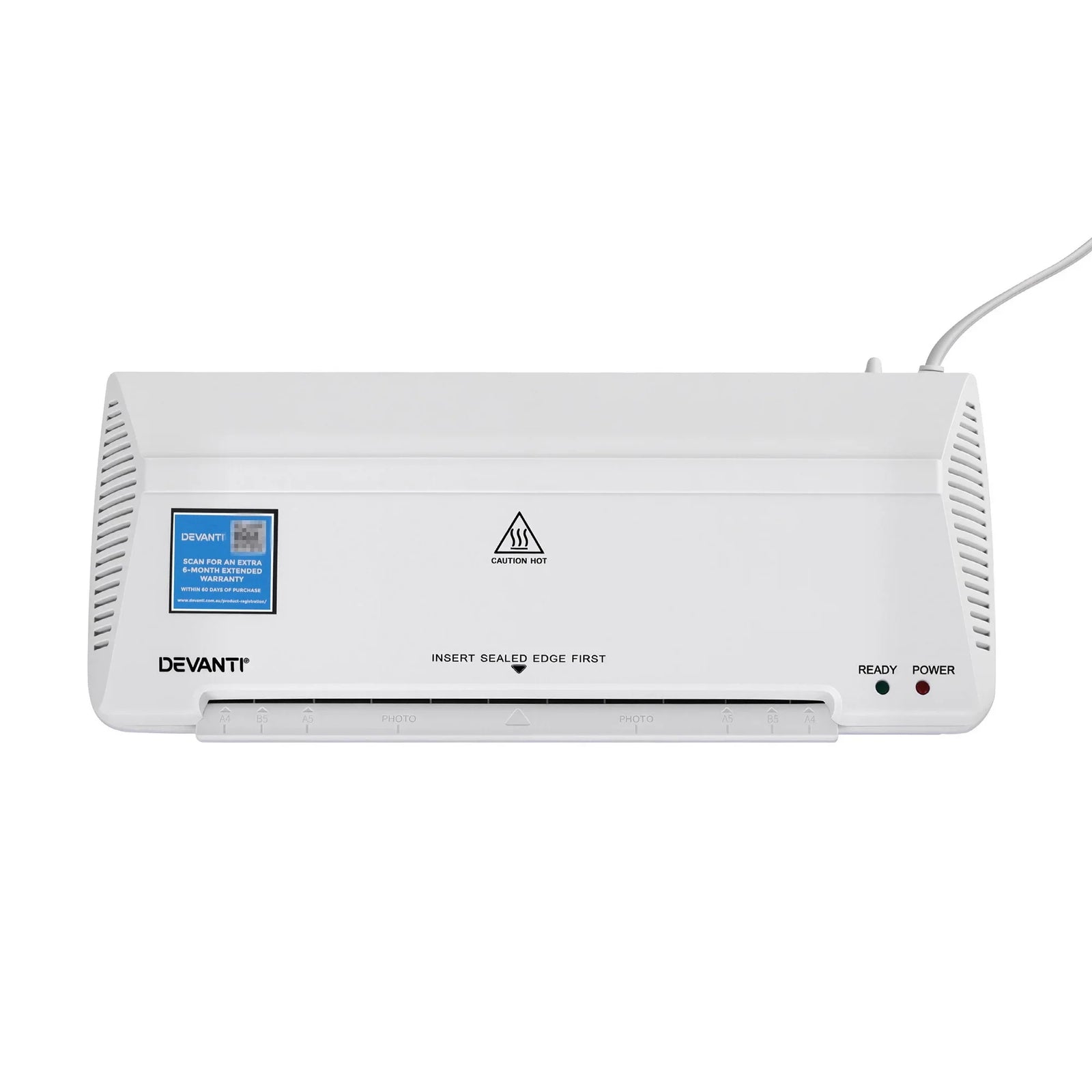 A4 Laminator Machine, Hot & Cold Thermal Fast Lamination Anti-Jam Laminator for Office School Home Document Photo Card Handmade A4 A5 A6, White