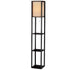 Artiss Shelf Floor Lamp – 3‑Tier Storage, Vintage Black, Linen Shade, 160cm