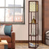 Artiss Shelf Floor Lamp with Storage 3 Tier Vintage Floor Light Brown