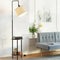 Artiss Shelf Floor Lamp – Black, 2–3 Tier Storage, Adjustable Head, Linen Shade, 163cm