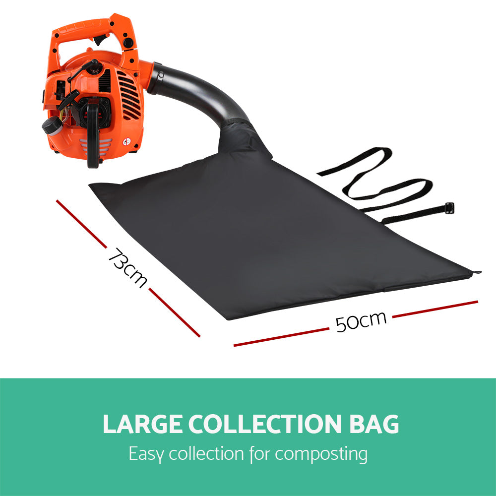 Giantz 25.4cc Petrol Leaf Blower Vacuum 2-in-1 Garden Vac Mulcher Blower Orange