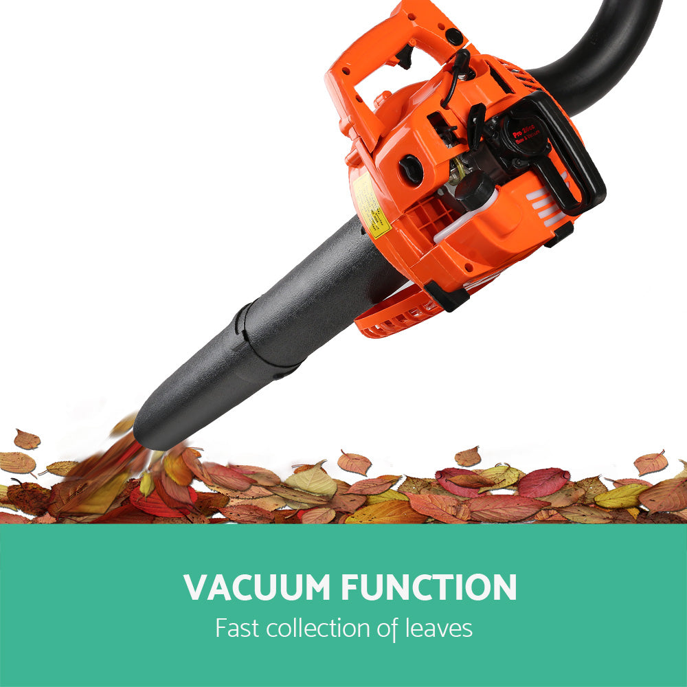 Giantz 25.4cc Petrol Leaf Blower Vacuum 2-in-1 Garden Vac Mulcher Blower Orange