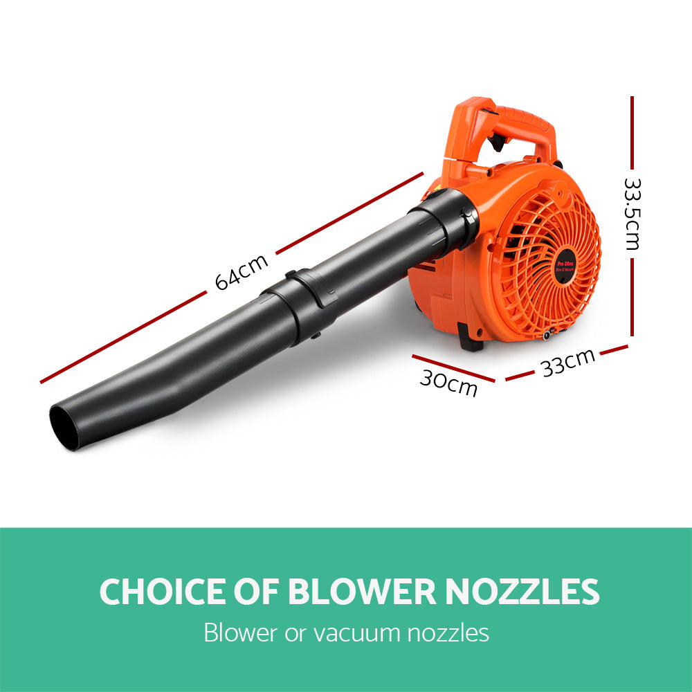Giantz 25.4cc Petrol Leaf Blower Vacuum 2-in-1 Garden Vac Mulcher Blower Orange