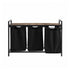 Laundry Basket with 3 Pull-out Bags Metal Frame Black
