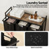 Laundry Basket with 3 Pull-out Bags Metal Frame Black