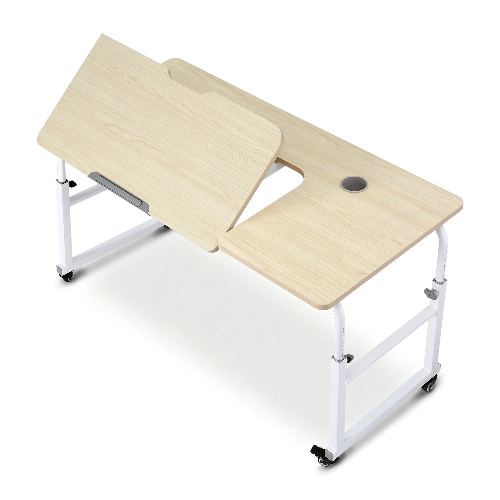 Mobile Laptop Desk Overbed Table Adjustable Computer Stand Bedside Cart
