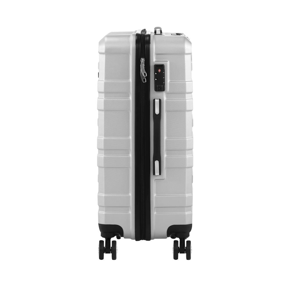 28" Luggage Set TSA Lock Hard Case Silver