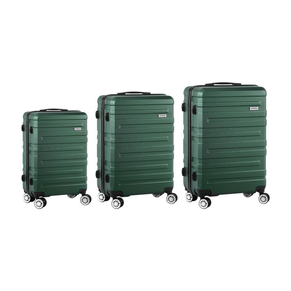 3PCS Luggage Set TSA Lock Hard Case Green