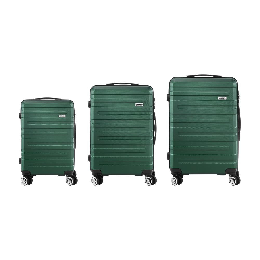 3PCS Luggage Set TSA Lock Hard Case Green