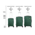 3PCS Luggage Set TSA Lock Hard Case Green